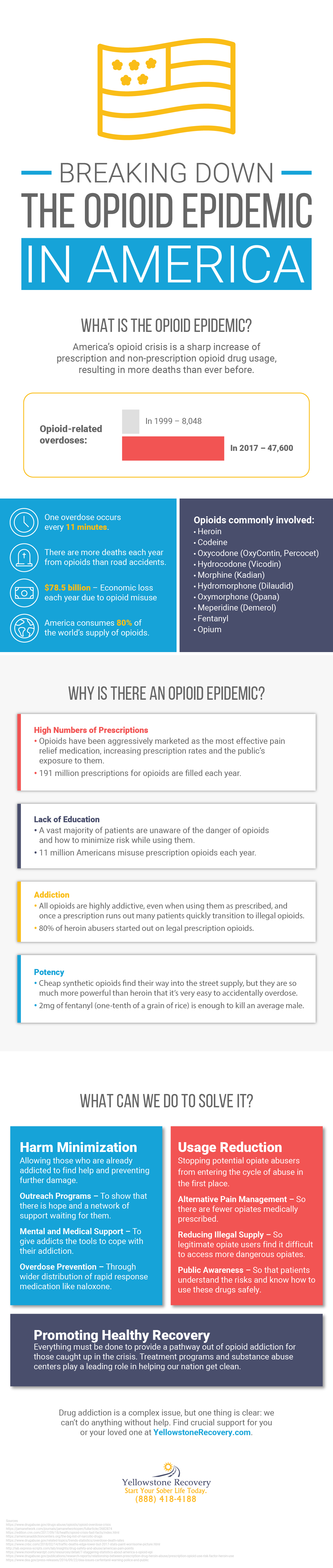 breaking down the opioid epidemic in the US infographic